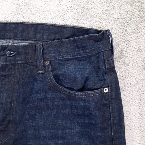 Levis 527 Jeans Men 36x30 Boot Cut Whiskers 100% Cotton Dark Blue Denim Western - Picture 7 of 15